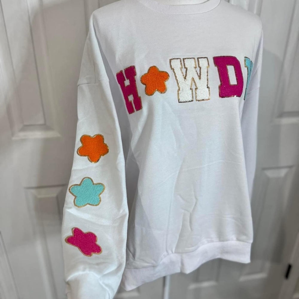 New Howdy embellished sweatshirt